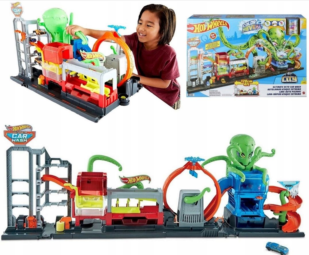 HOT WHEELS Zestaw Mega Myjnia Atak OŚMIORNICY nowe
