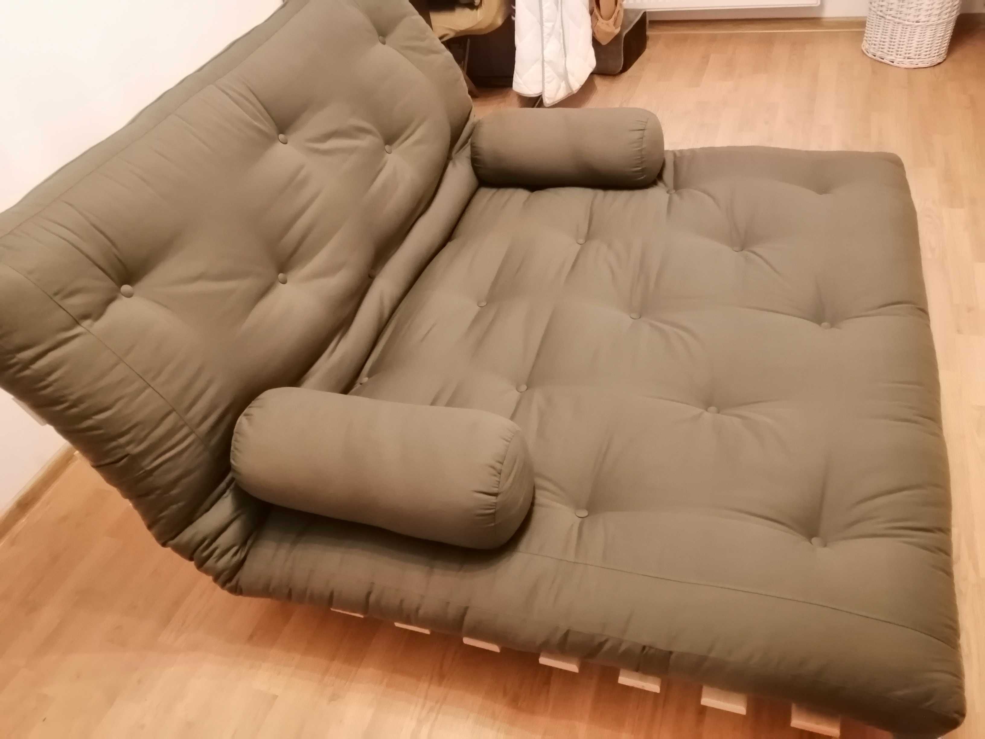 Sofa FUTON slim latex z poduchami 160x200