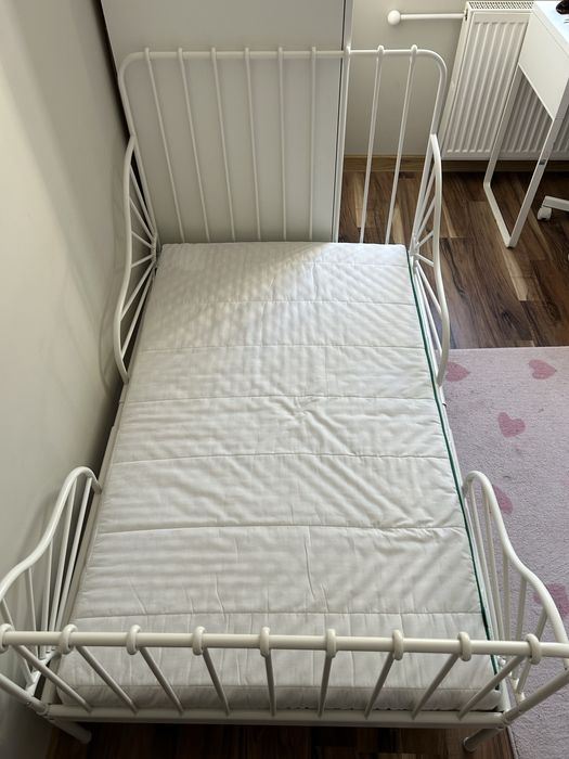 Łóżko dziecięce IKEA minnen białe + materac VIMSIG + dno LURÖY