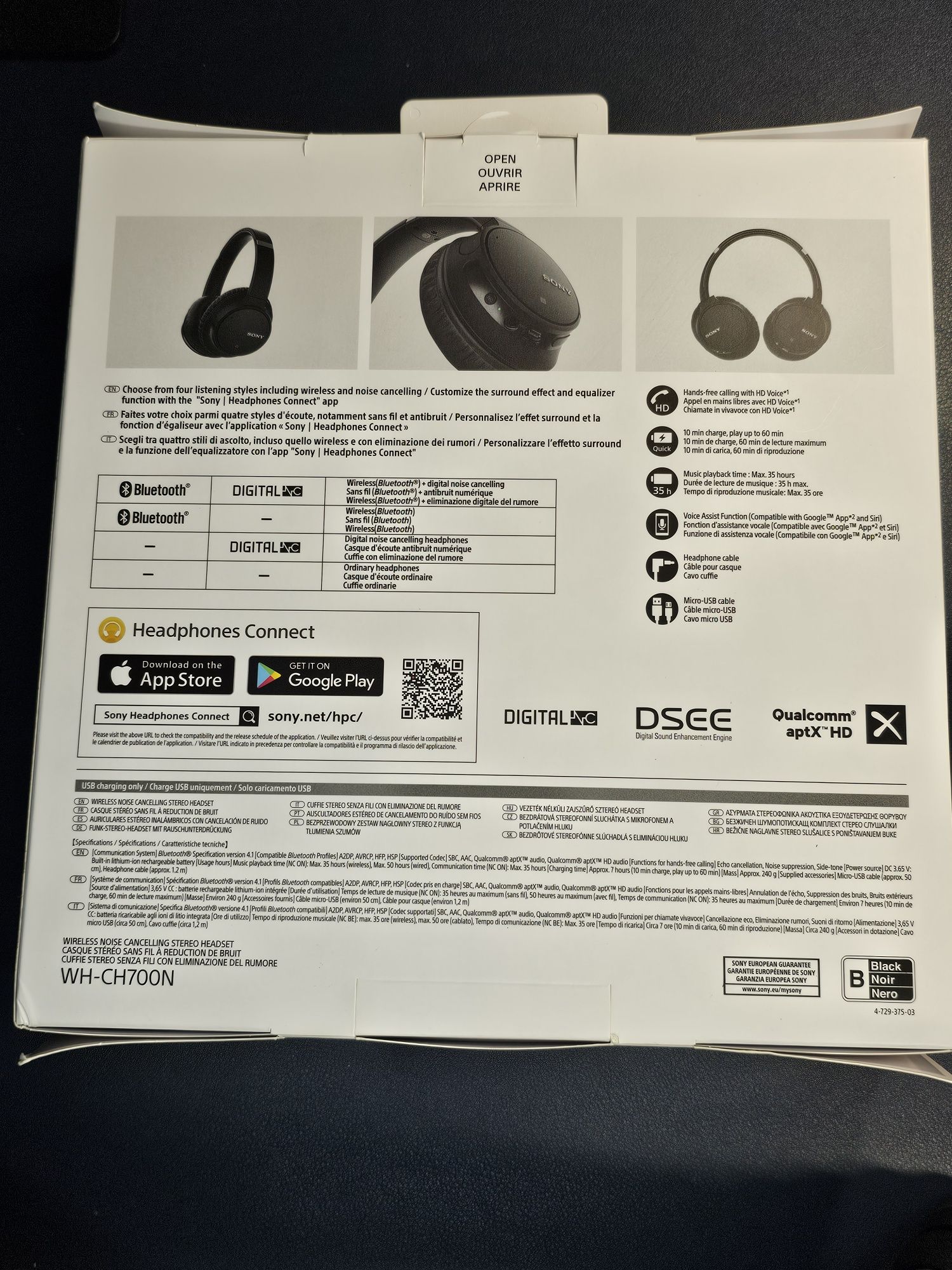 Auscultadores Bluetooth Sony WH-CH700N - Preto