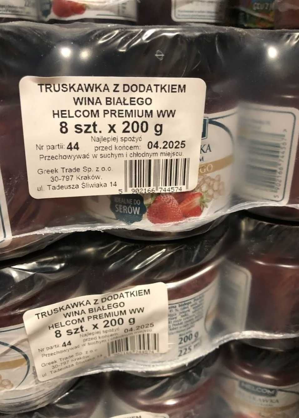 Wyprzedaż ! 1 szt = 5,00zł Truskawka z winem 200g zgrzewka 8 szt