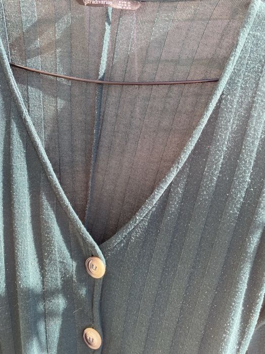 Vestido malha verde da Stradivarius