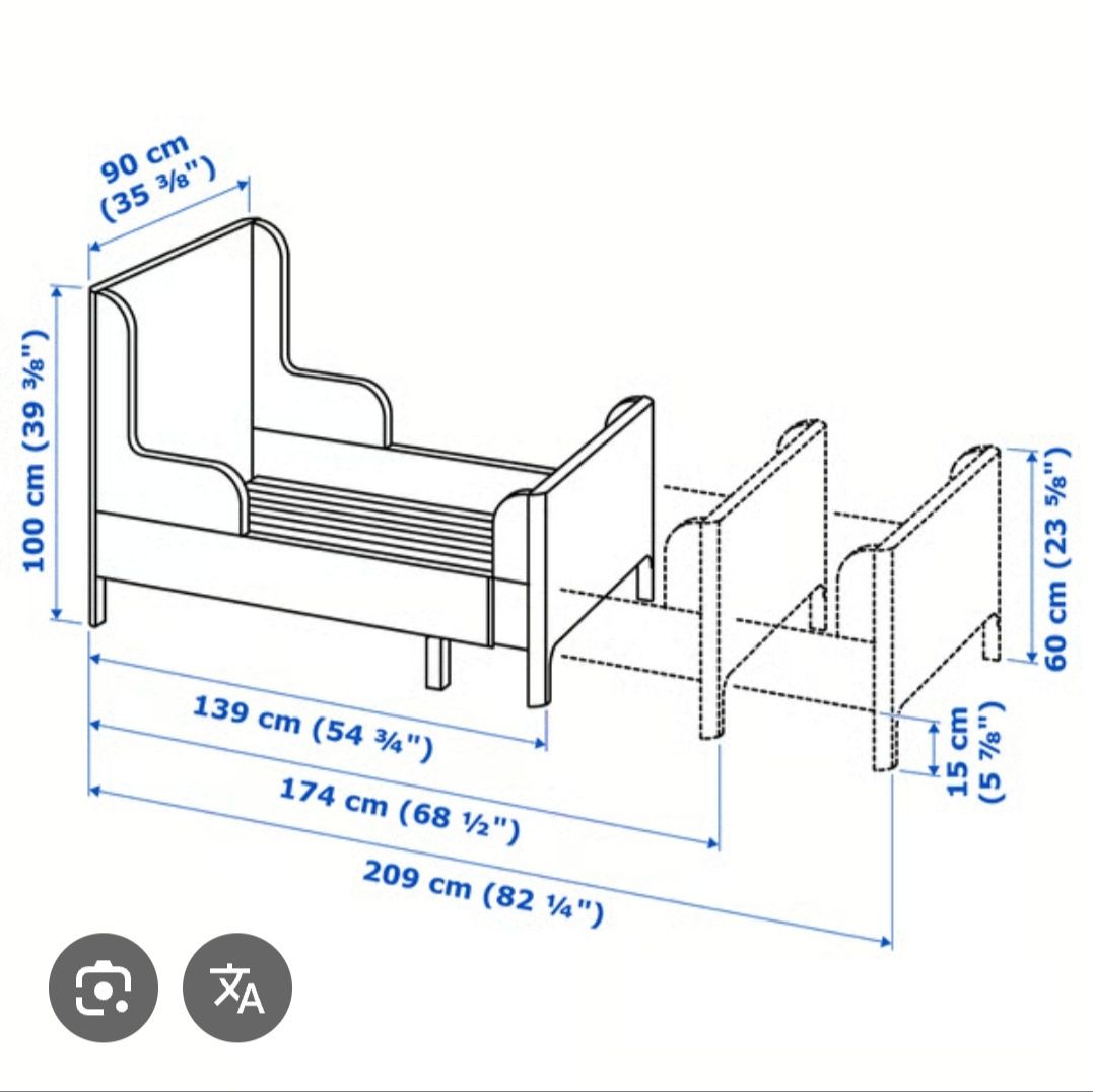 Cama de criança ajustável