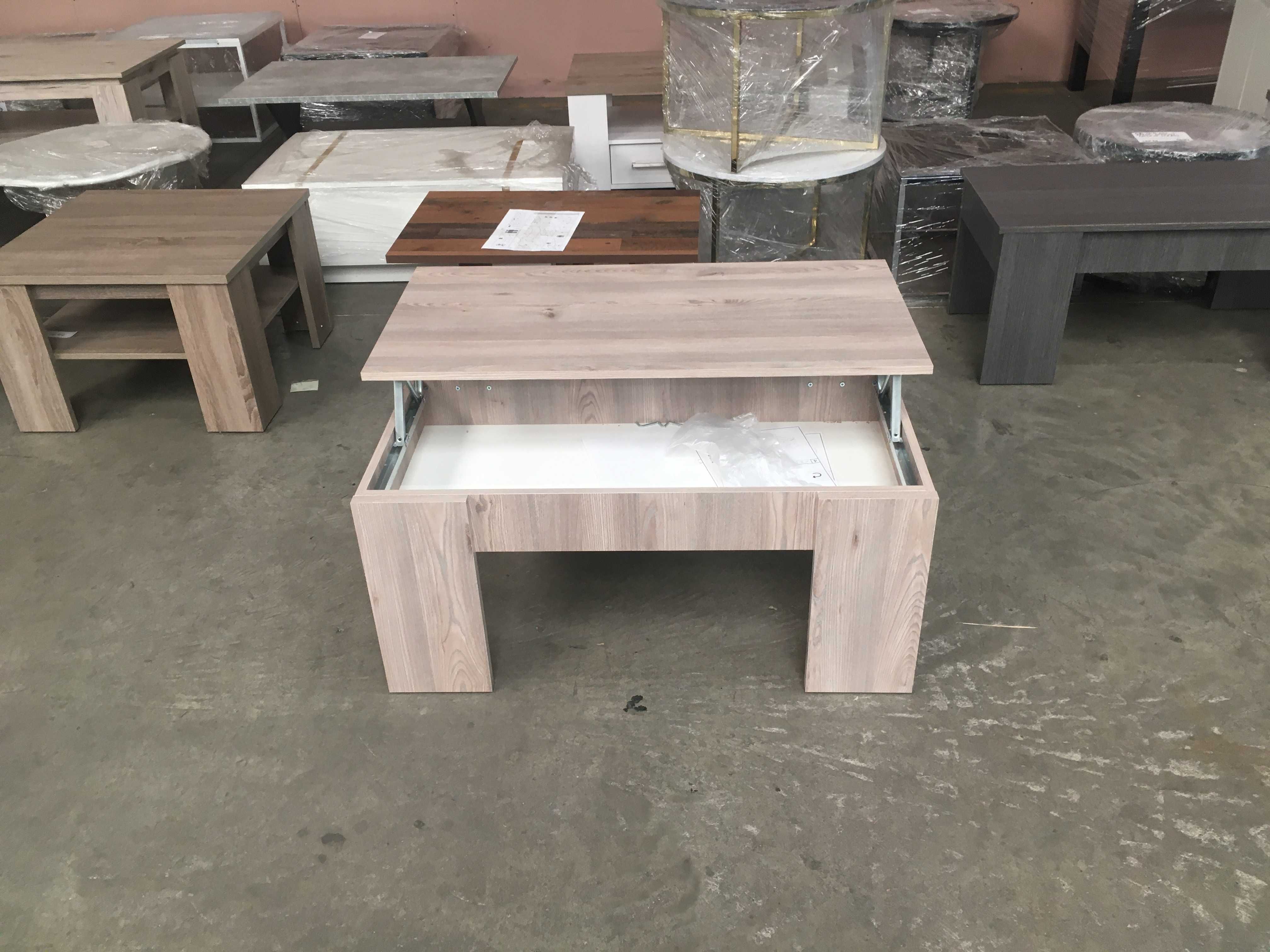 Ława z podnoszonym blatem 100x50x45 (dąb nalson lub dąb ceniza) Nowa