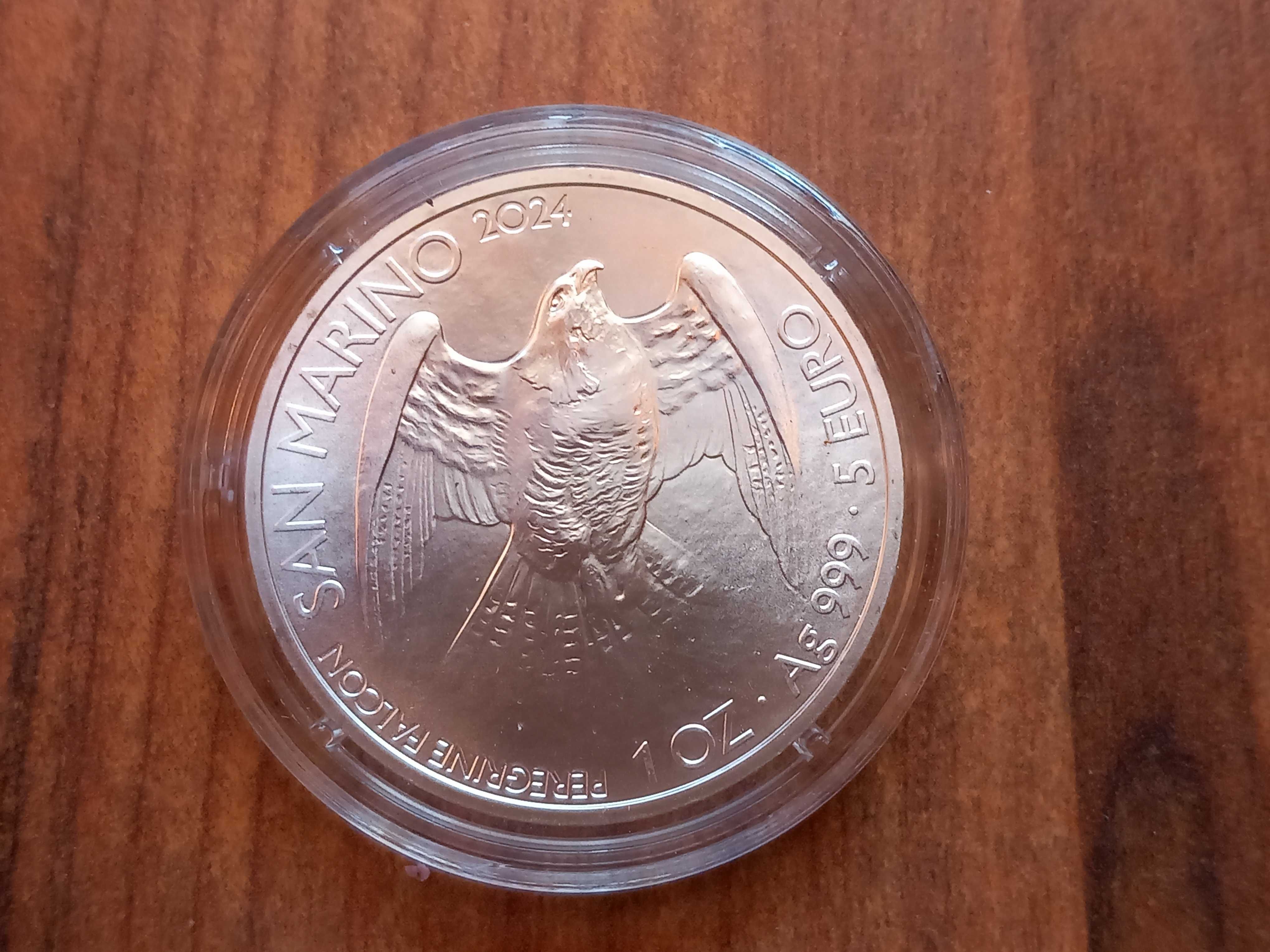 Moeda 5 Euros San Marino 2024 - 1oz de prata