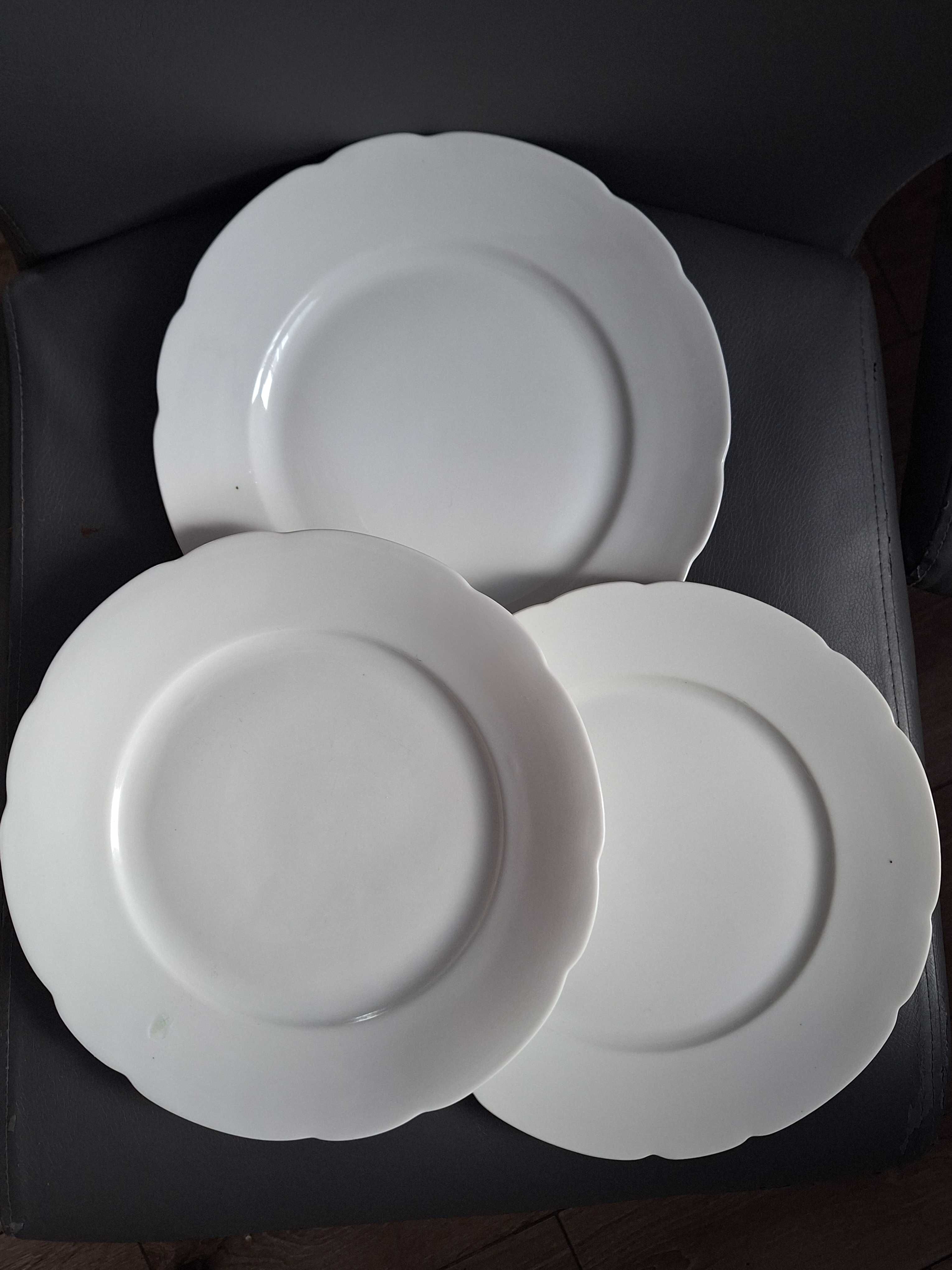 3 Talerze Duże Obiadowe Fabryka Porcelany Ćmielów