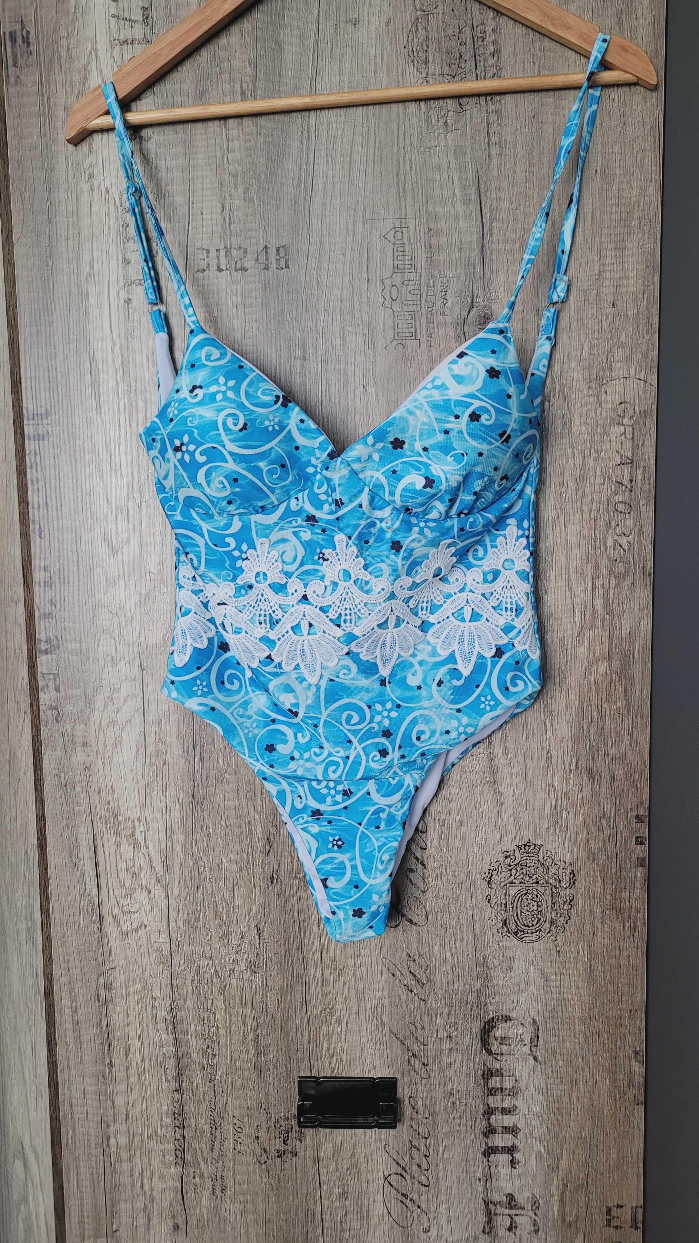Nowy strój kąpielowy jednoczęściowy damski niebieski turkus 36S