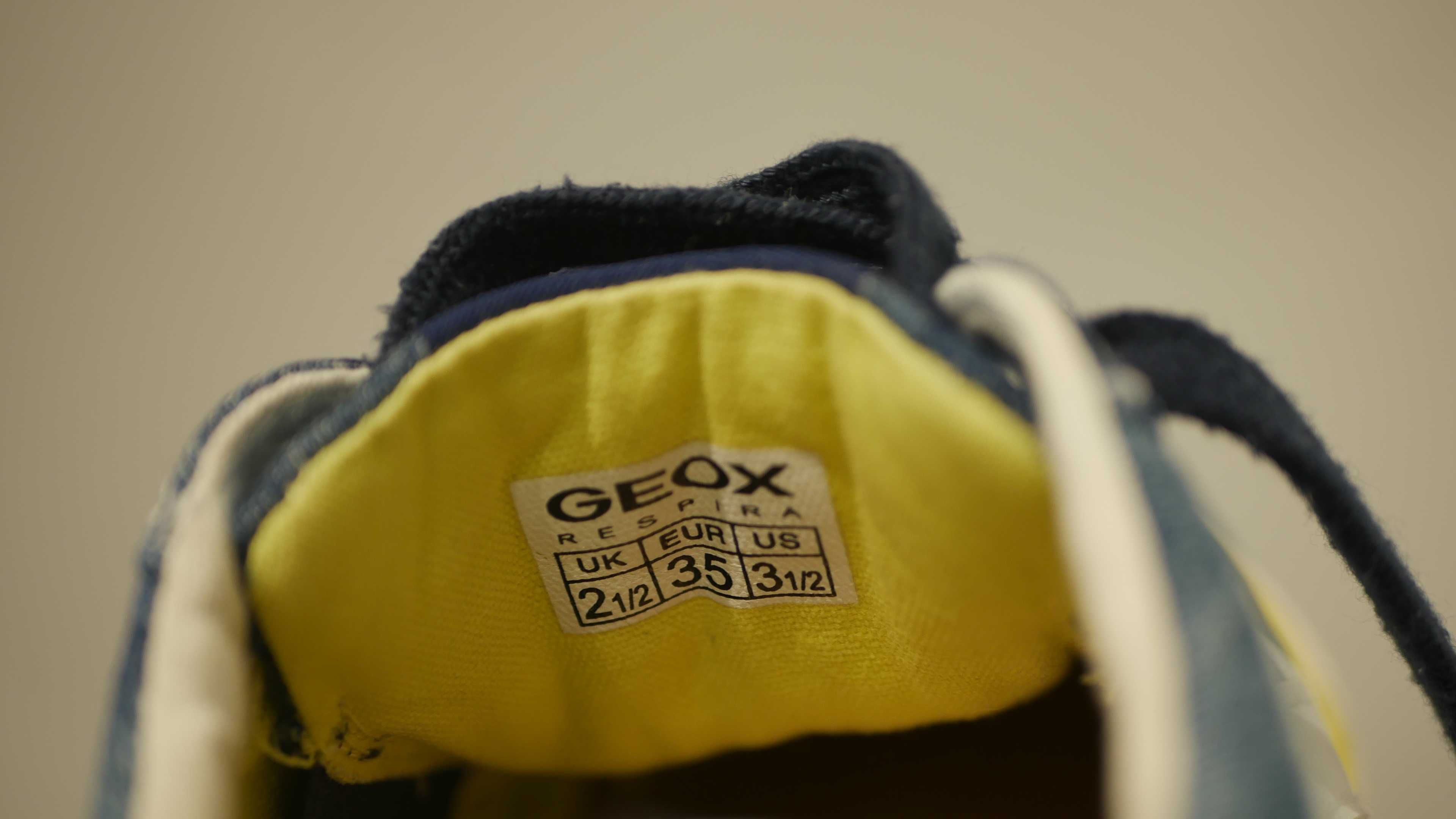 Buty Geox Trampki r. 35 Chłopięce Granatowe Jeans