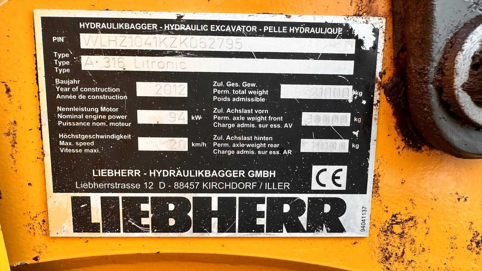 Koparka Liebherr A316 Stacja Demontażu złom auta Pojazdów Recykling