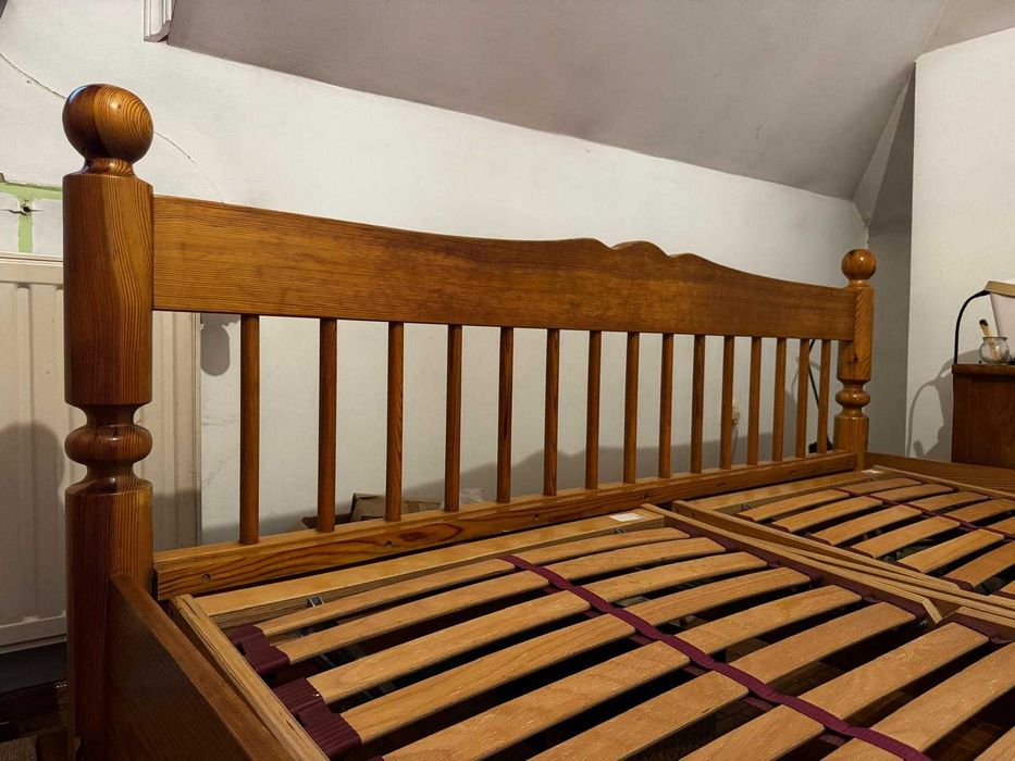 łóżko małżeńskie drewniane 160x200cm + luksusowe regulowane stelaże