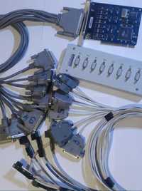 PCI плата на 8 портів MOXA C168H комплектами кабелів під RS232 та RJ45