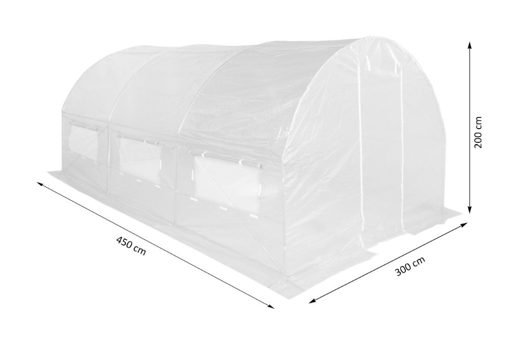 Tunel foliowy 3x4,5x2m. niebieski tunel szklarnia