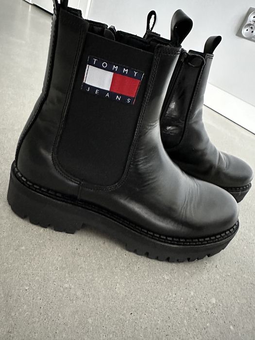 Tommy Hilfiger botki sztyblety skórzane za kostkę damskie 41