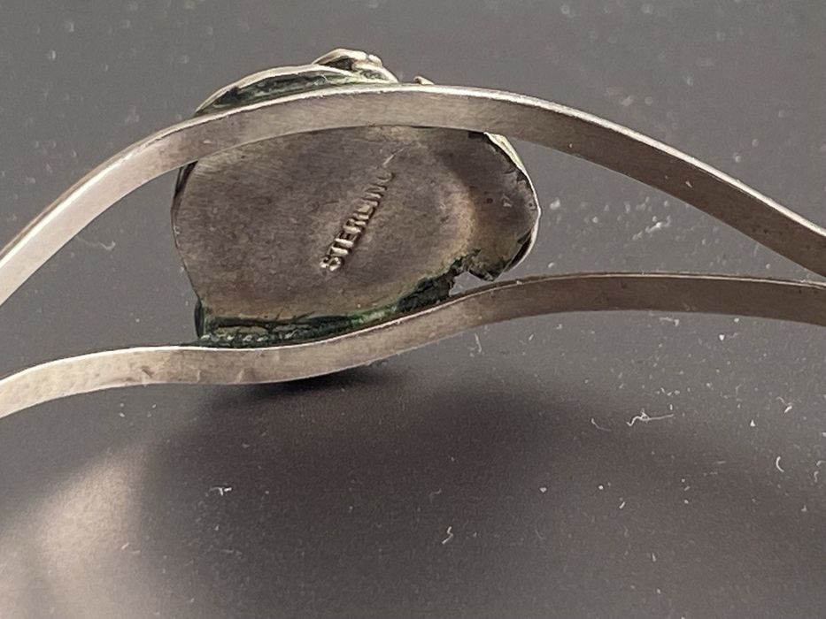 Срібний браслет з натуральною бірюзою 925 .