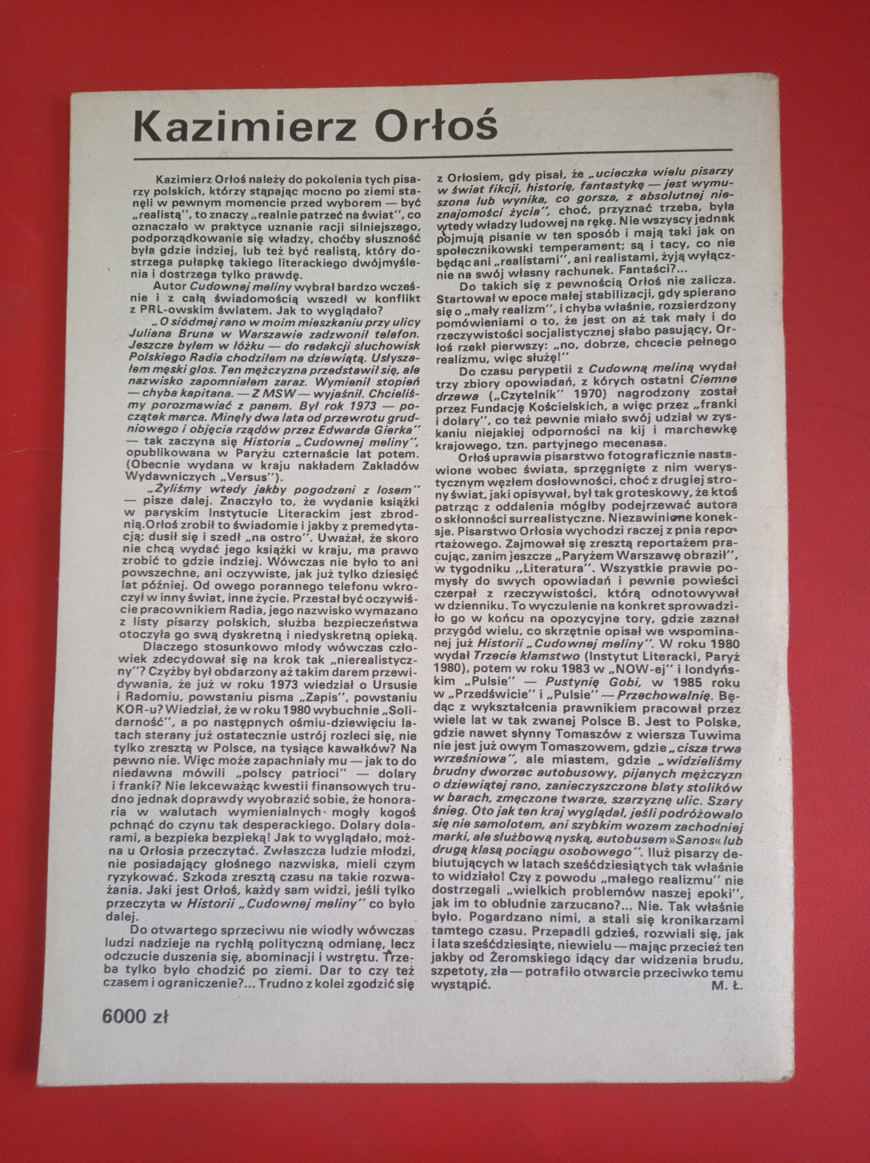 Nowe książki, nr 2, luty 1991, Kazimierz Orłoś