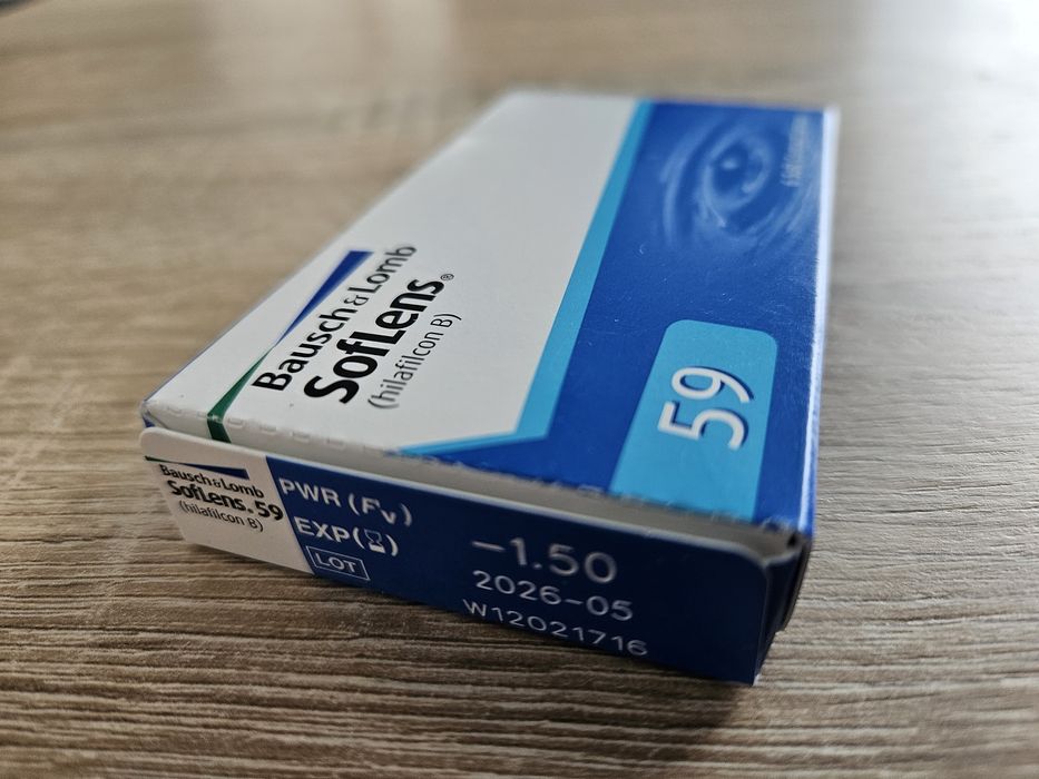 Nowe soczewki kontaktowe miesięczne -1,50 SofLens Bausch