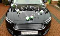V dekoracja samochodu do ślubu stroik na auto ślubne