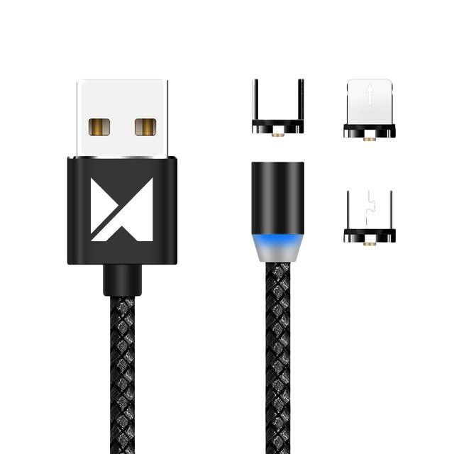 Magnetyczny Kabel USB 3w1 Lightning / USB Typ C / micro USB