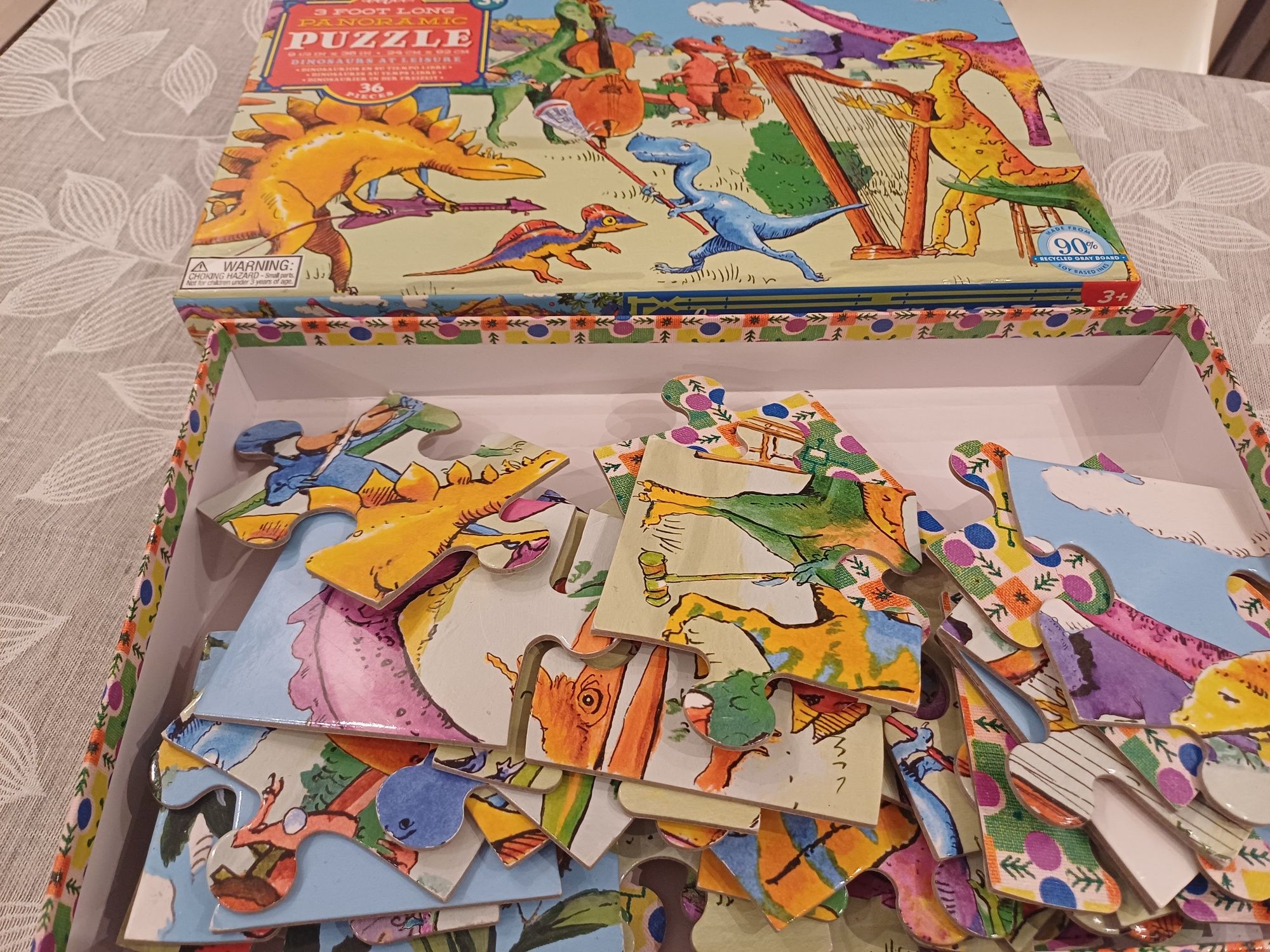 Puzzle EEBOO Dinozaury 3+ i TREFL zestaw