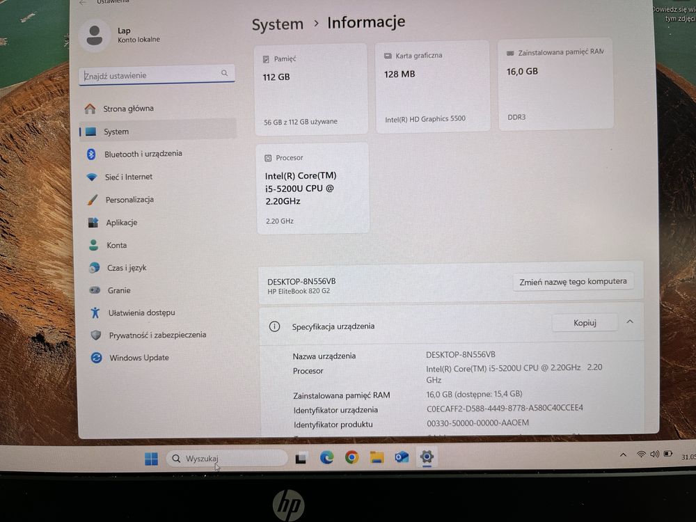 HP EliteBook 820 G2 I5/16GB/120GB + druga sztuka na części