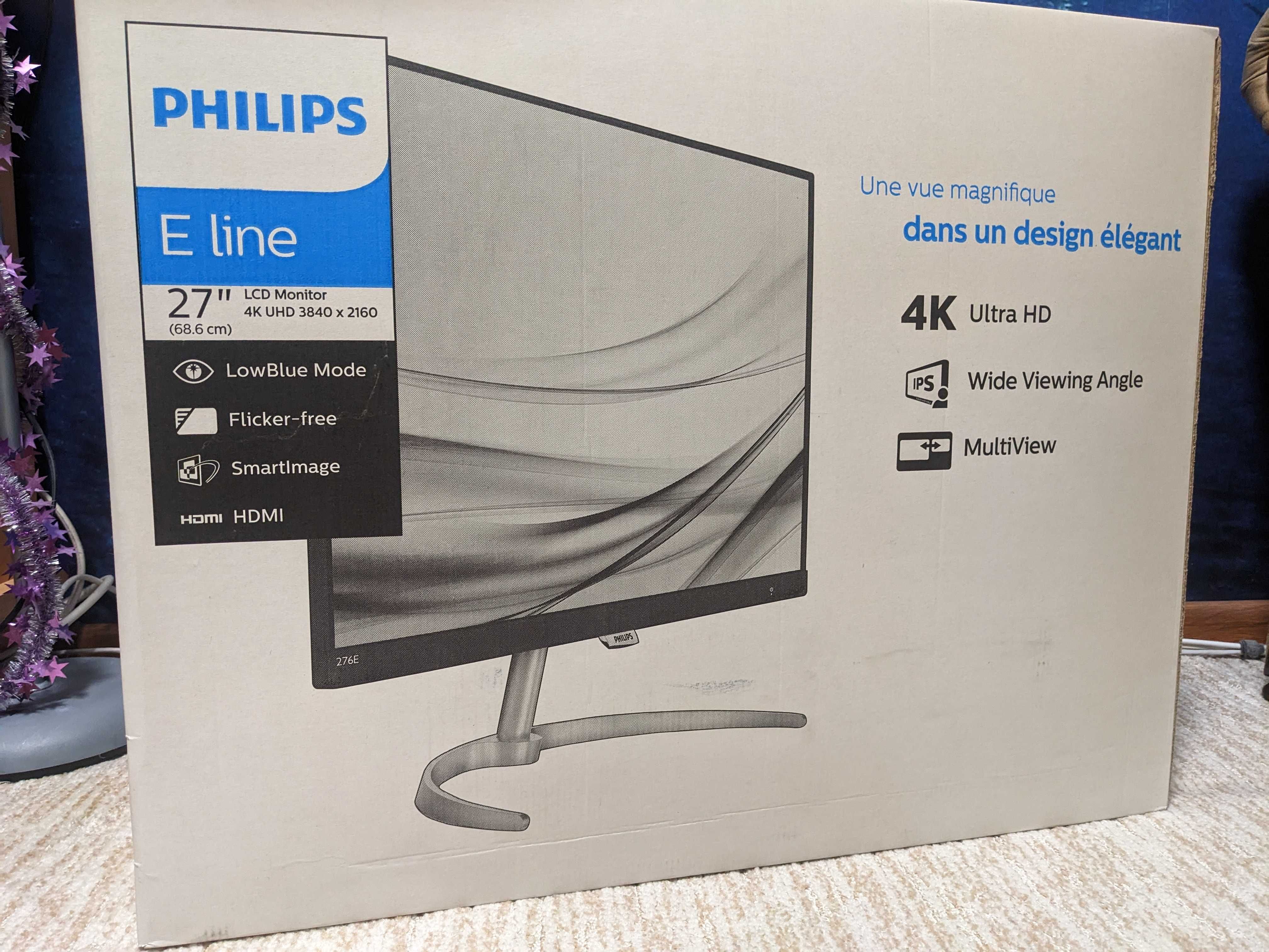 Монитор Philips 276E8VJSB - 27", 4К UHD, IPS