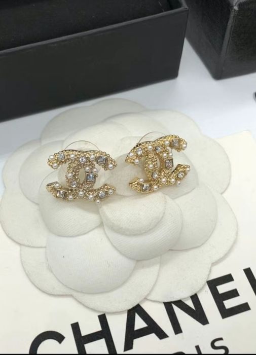 Оригінальні сережки chanel біжутерія шанель срібло