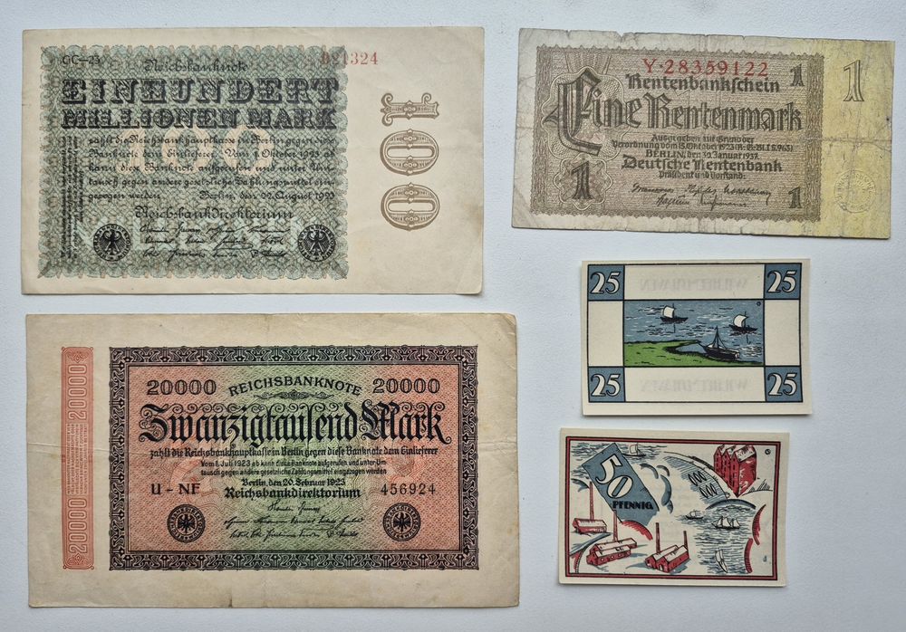 Набір банкнот Німеччини 1908 - 1937 років 13 бон