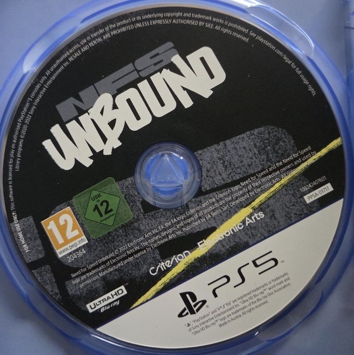 Nfs unbound ps5 płyta pudełko zastępcze.