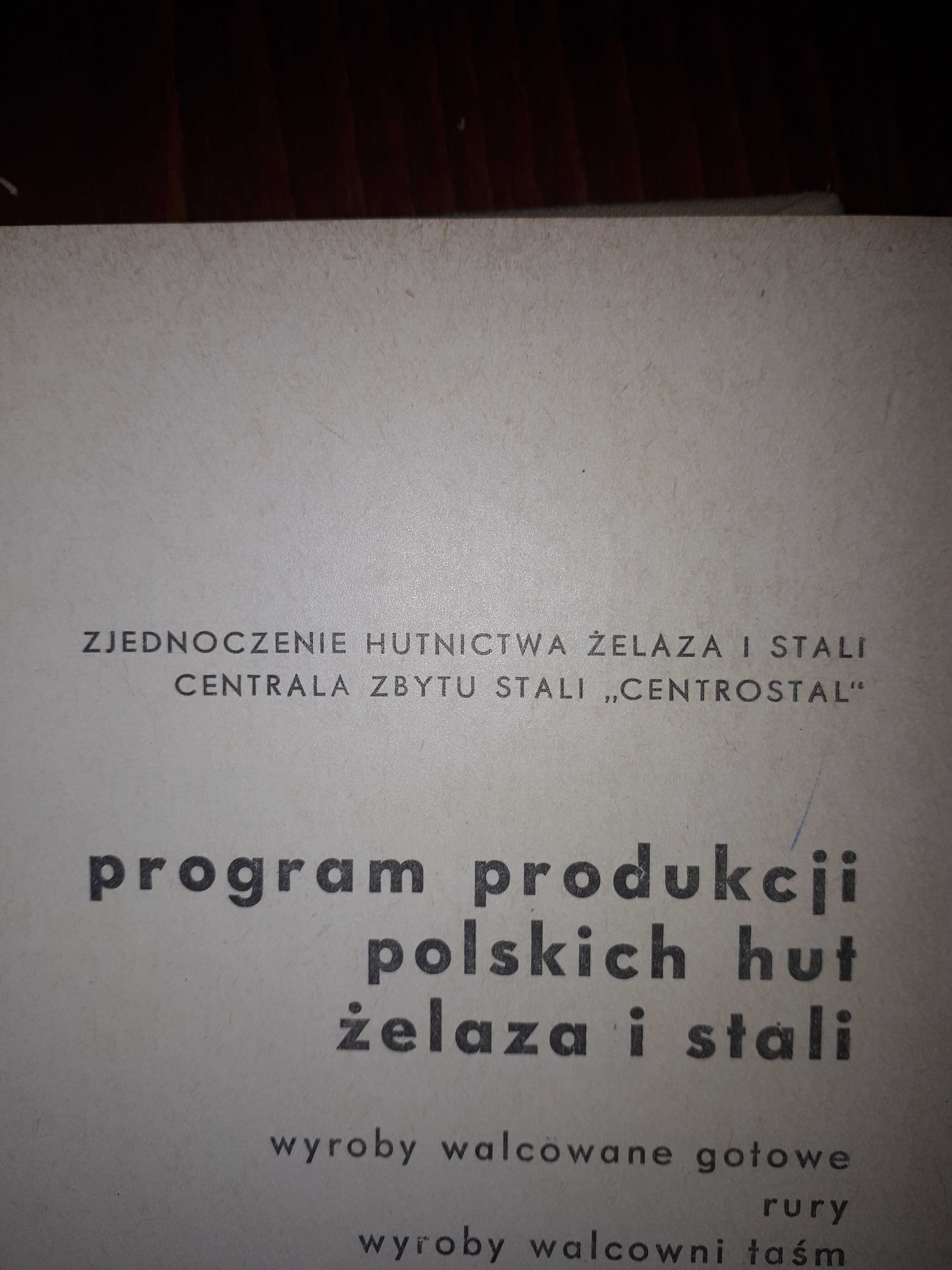 Książka Program produkcji polskich hut żelaza i stali 1966 naukowa