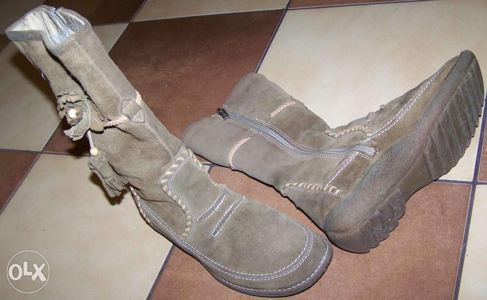 Buty Zimowe, Kozaczki, Kożuszki Zamszowe, rozm. 37, MACIEJKA