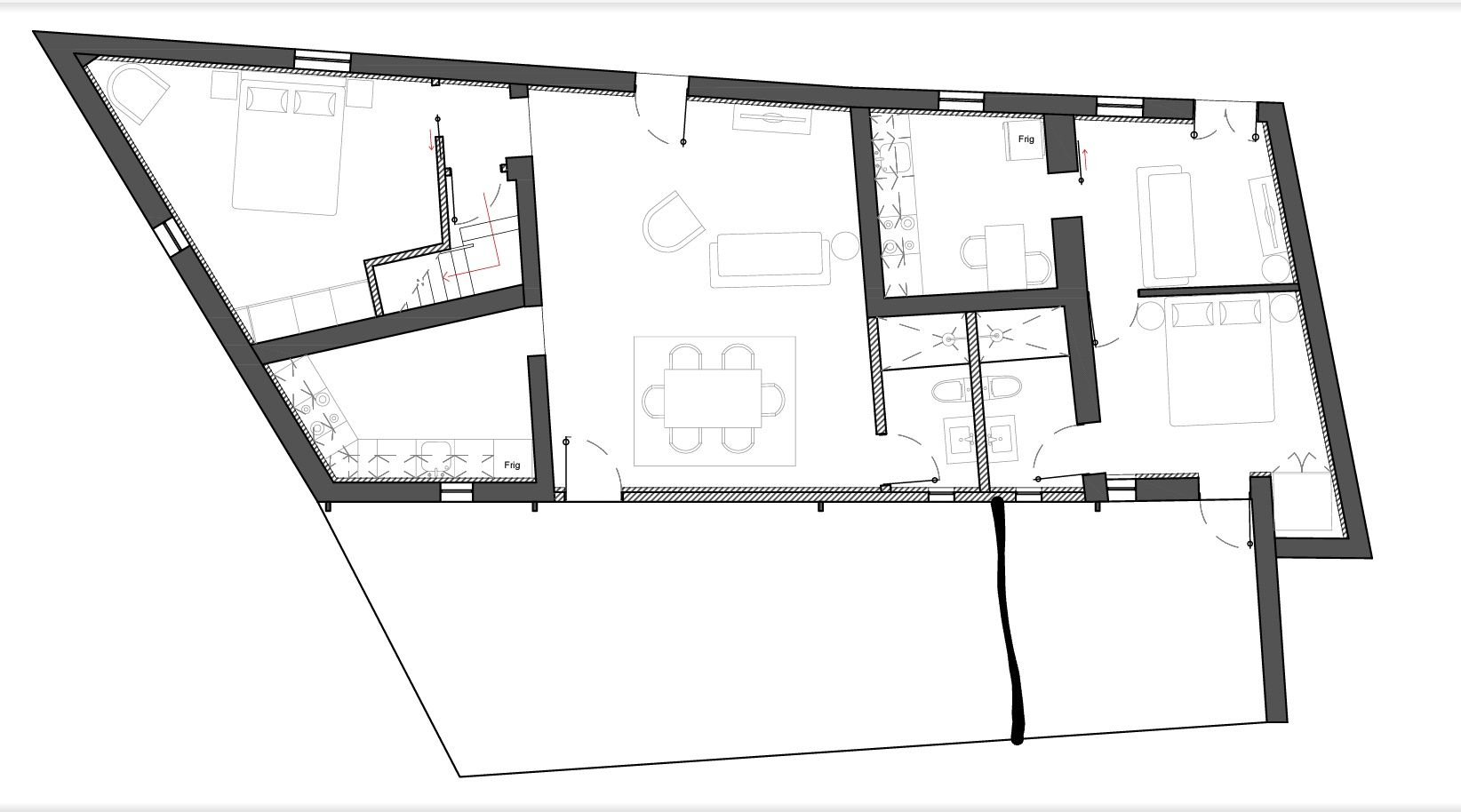 T2 duplex + T1 + logradouro