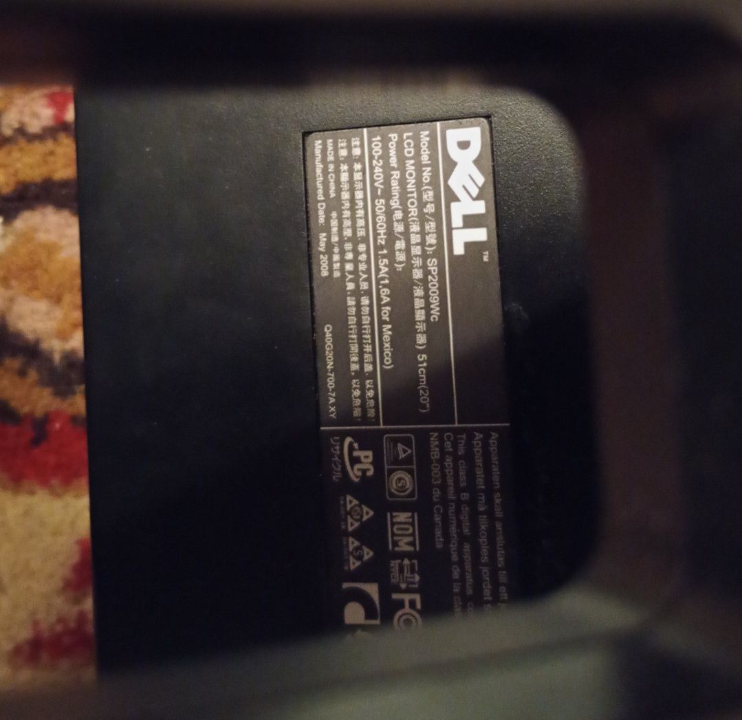 Монітор 20" Dell sp-2009w робочий