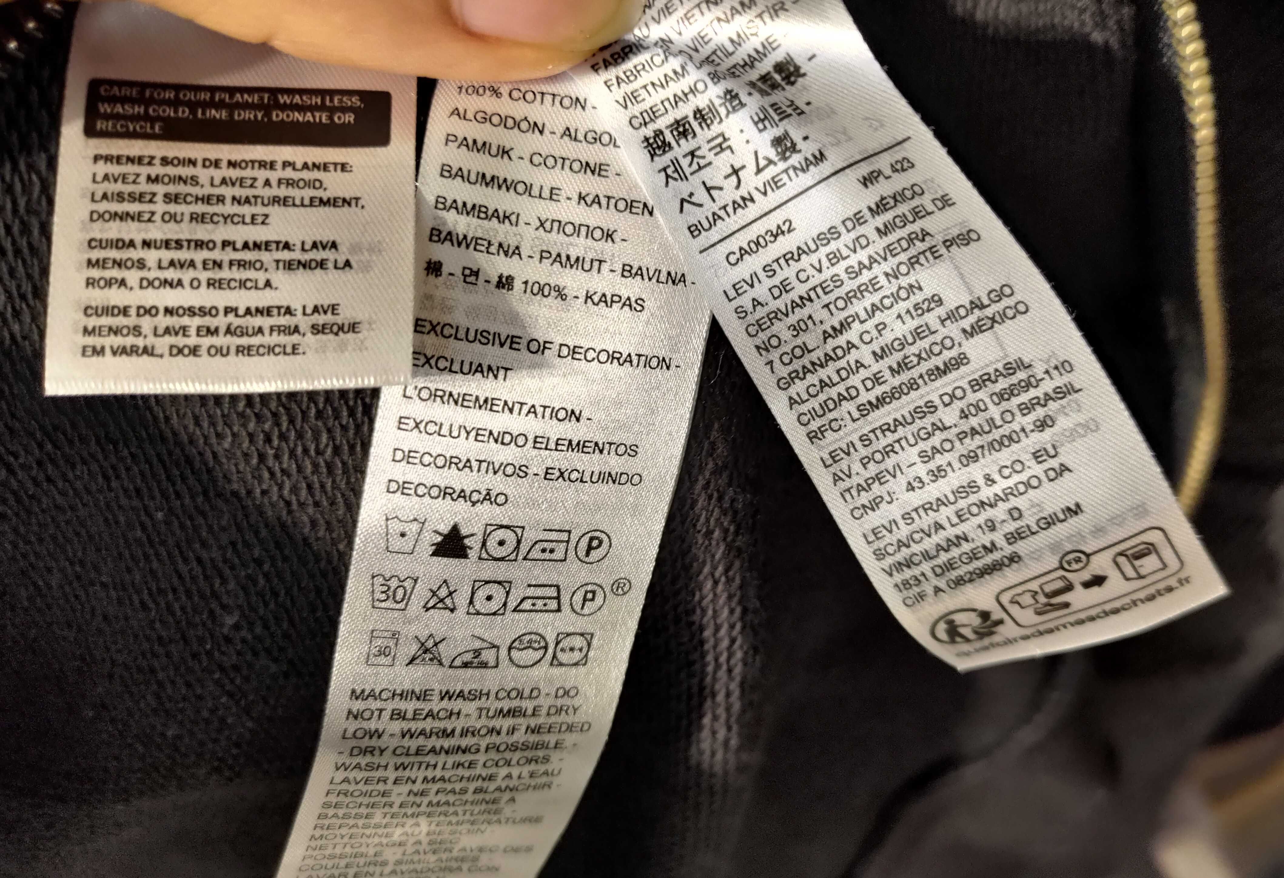 Nowa Męska bluza rozpinana Levi's New Original Zip Up