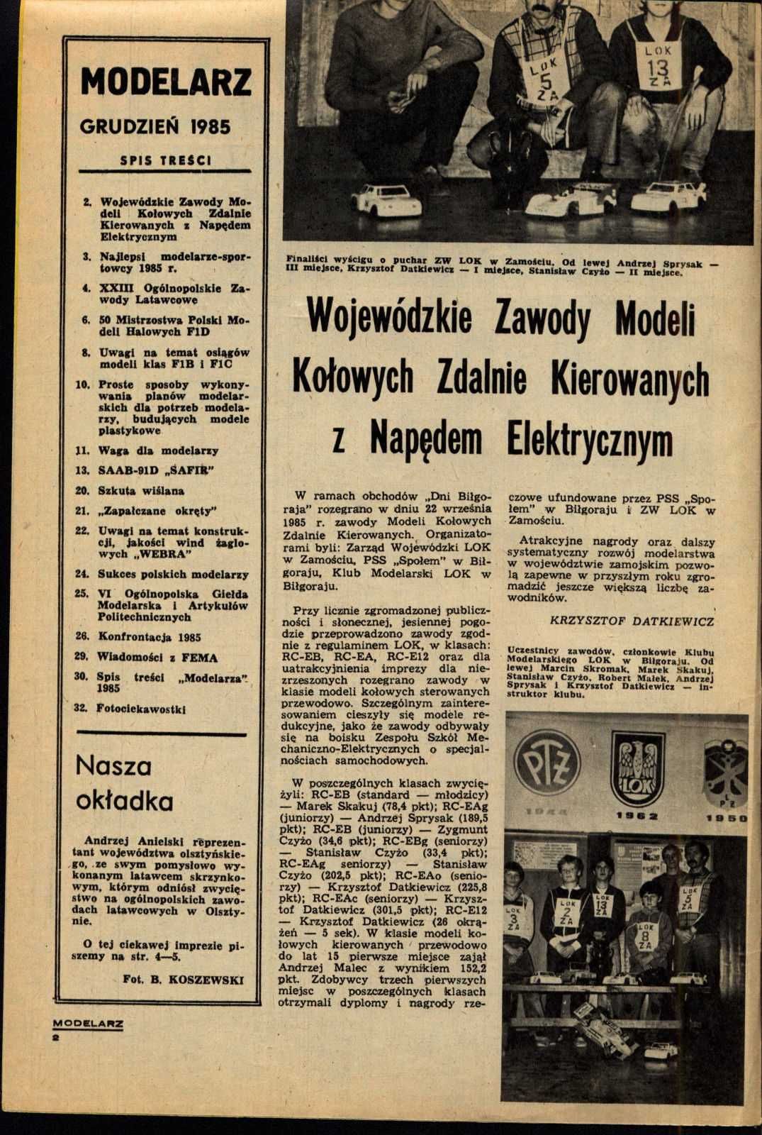 MODELARZ 1985.12 + spis treści rocznika