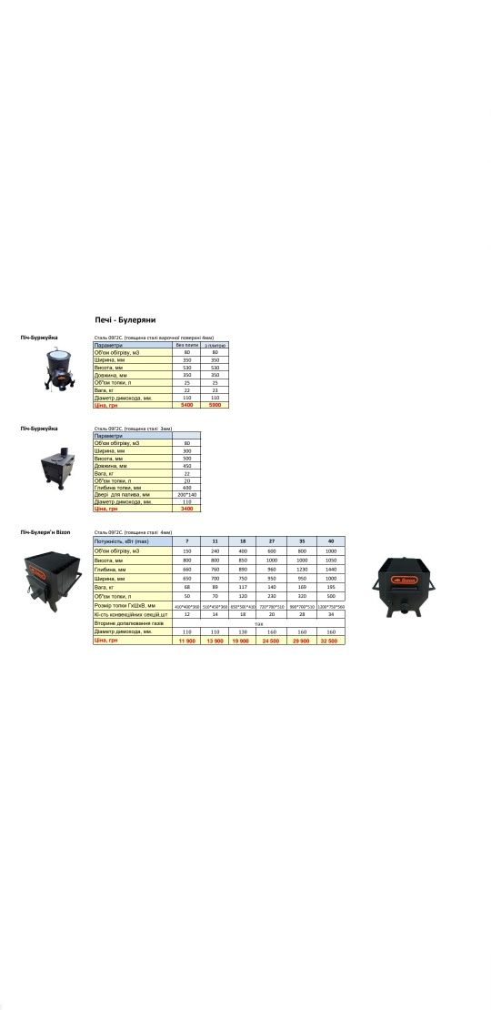 ‼А К Ц І Я Піч-Булер'ян.Булерьян.Піч Булер'ян Bizon7,11,18,27,35,40кВт