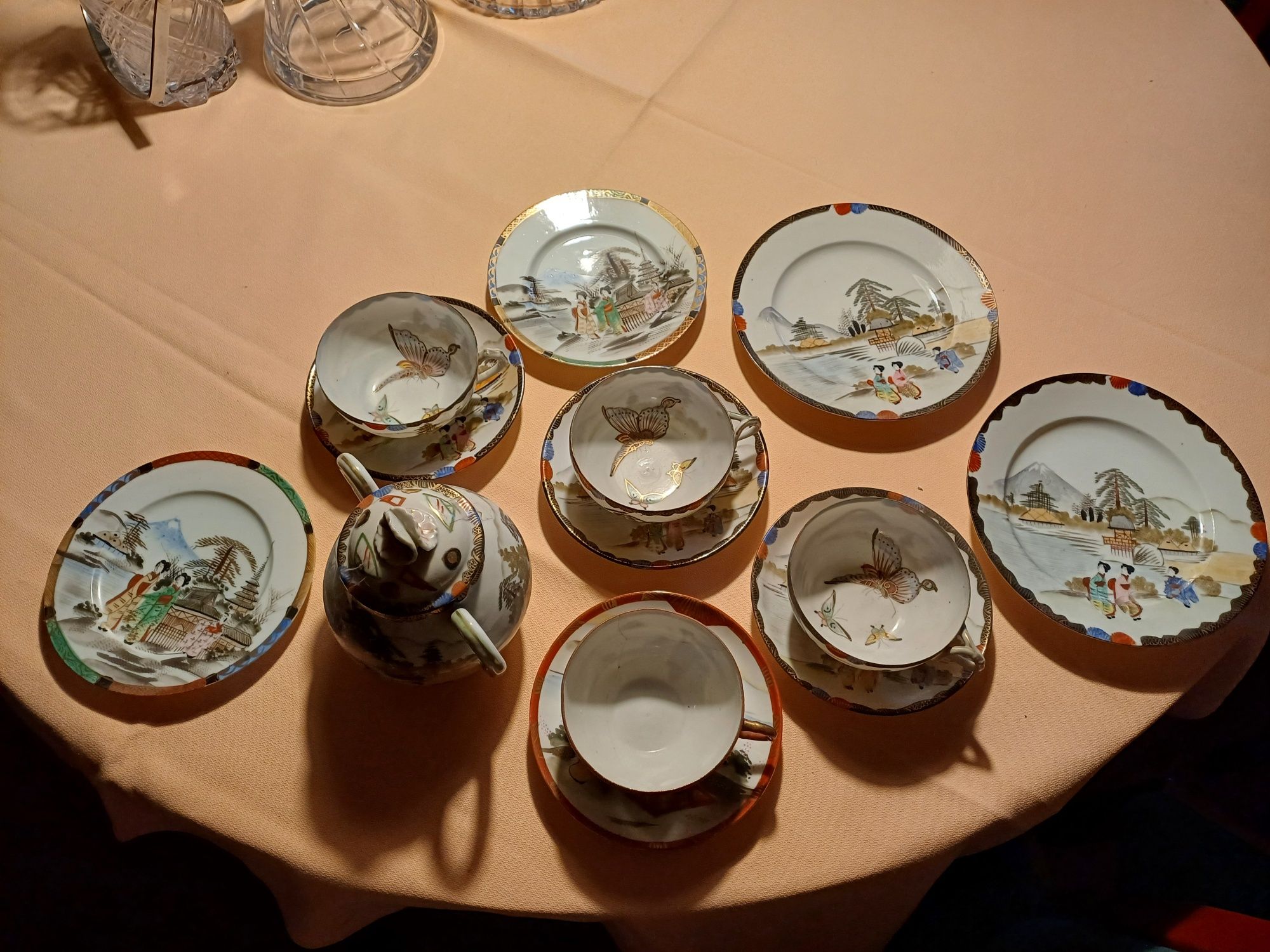 conjunto de chá porcelana chinesa muito antigo