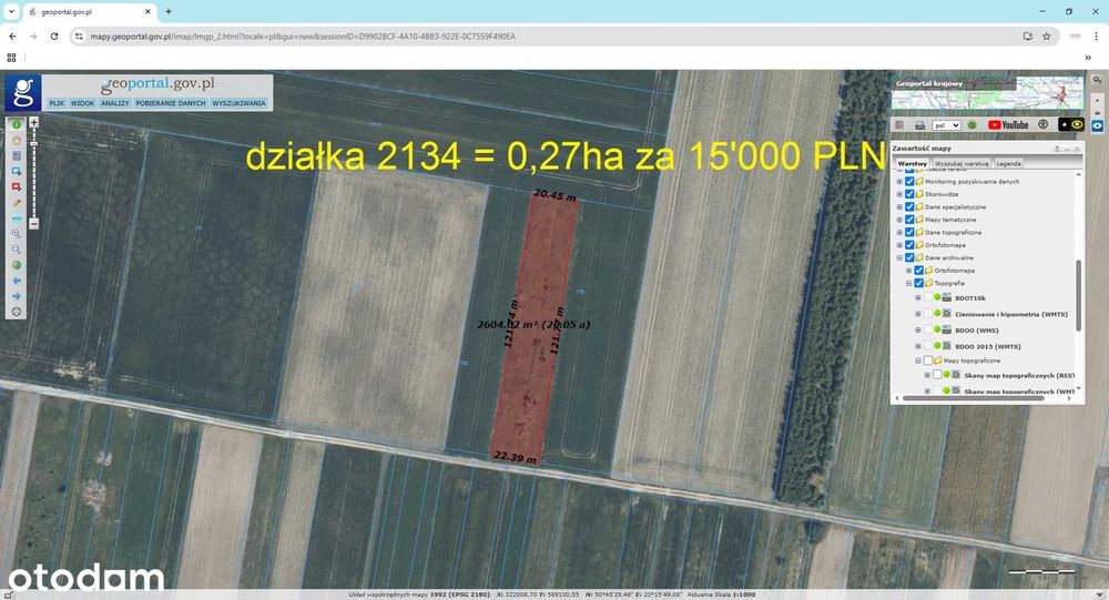 działki rolne i rolno-budowlane z MPZP