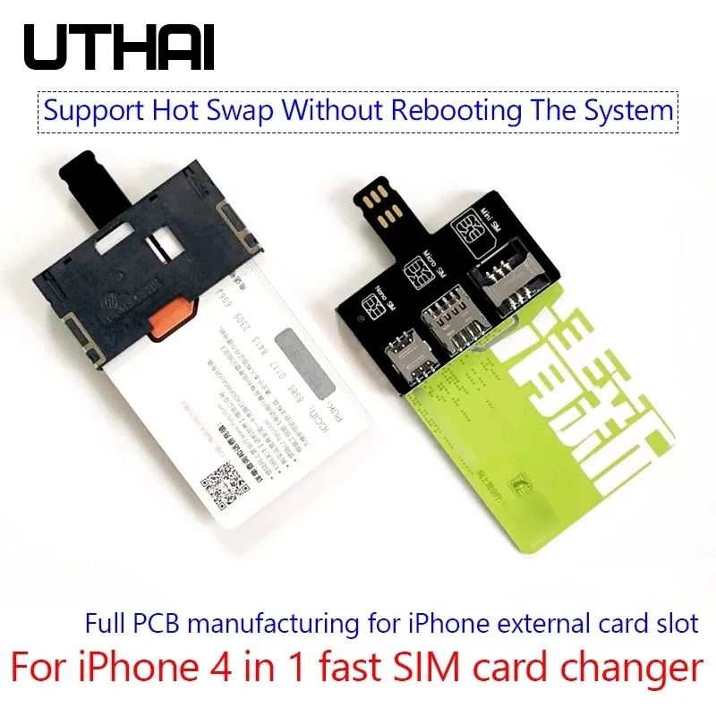 UTHAI T10 для iPhone SIM-карты 4 в 1 внешний слот для карт адапт