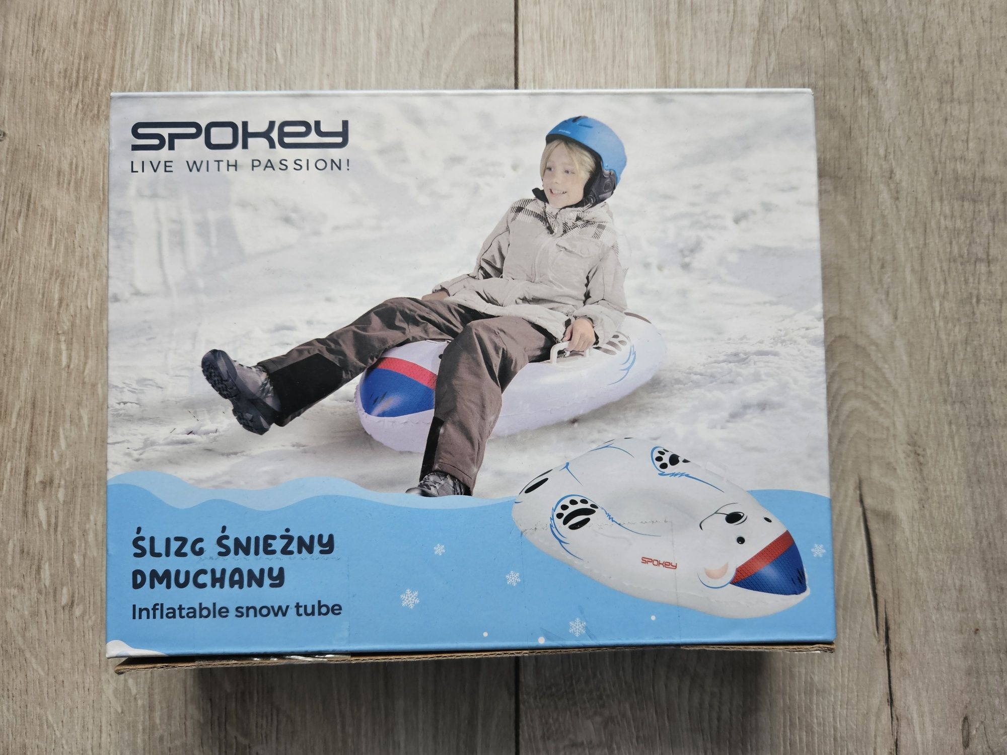 Ślizgacz śnieżny dmuchany niedźwiedź sanki dupolot
