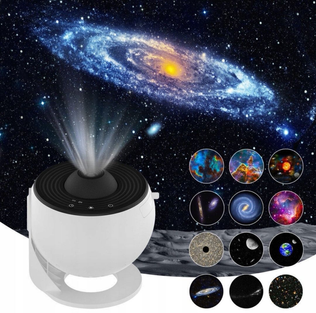 Projektor Gwiazd Lampka Nocna LED 12 Dysków Kosmos USB Planetarium
