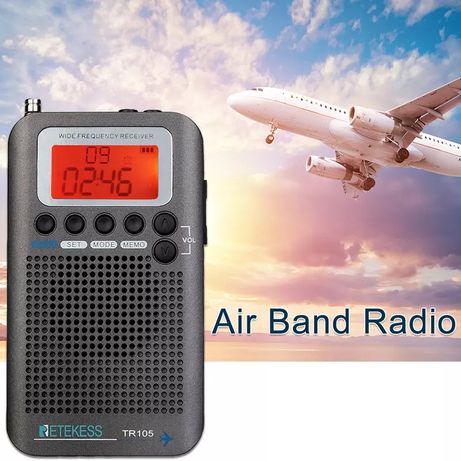 Rádio Scanner portátil de bolso TR105 CB Banda Aérea VHF AM/FM