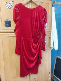 Sukienka czerwona welur r.42