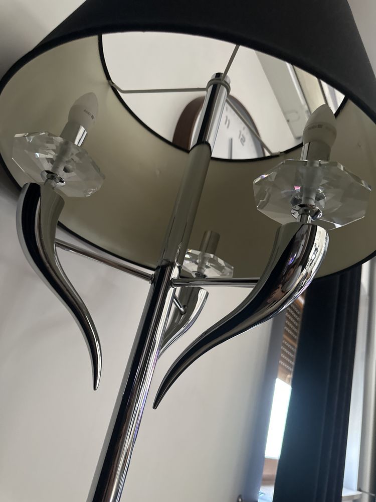 Lampa stojaca podlogowa Diablo glamour rogi krysztaly