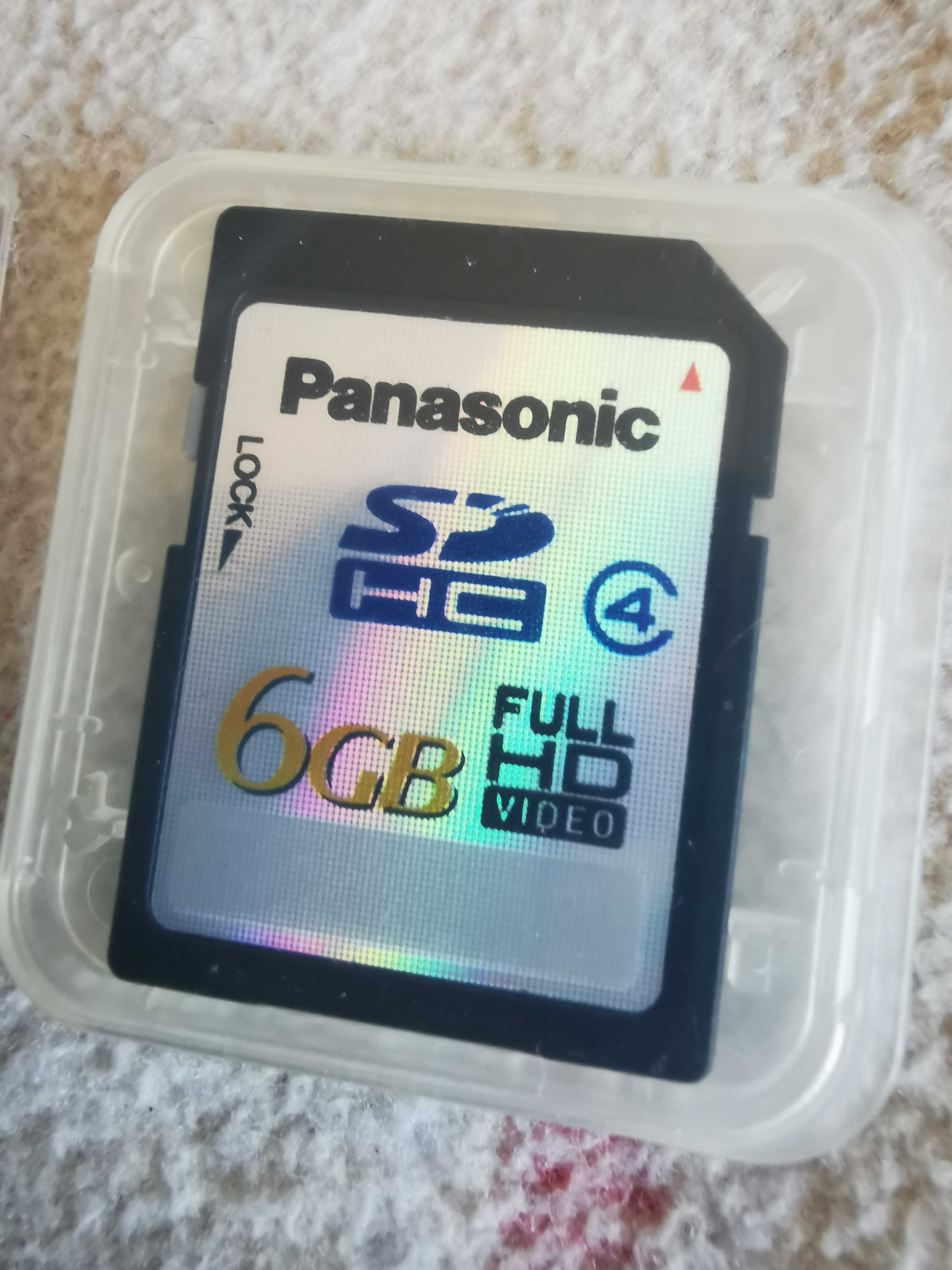 2 cartões da Panasonic Classe 4 de 6 gb e 12 gb SDHC Memória Flash