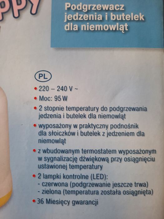 Podgrzewacz jedzenia i butelek dla niemowląt firmy Carrera