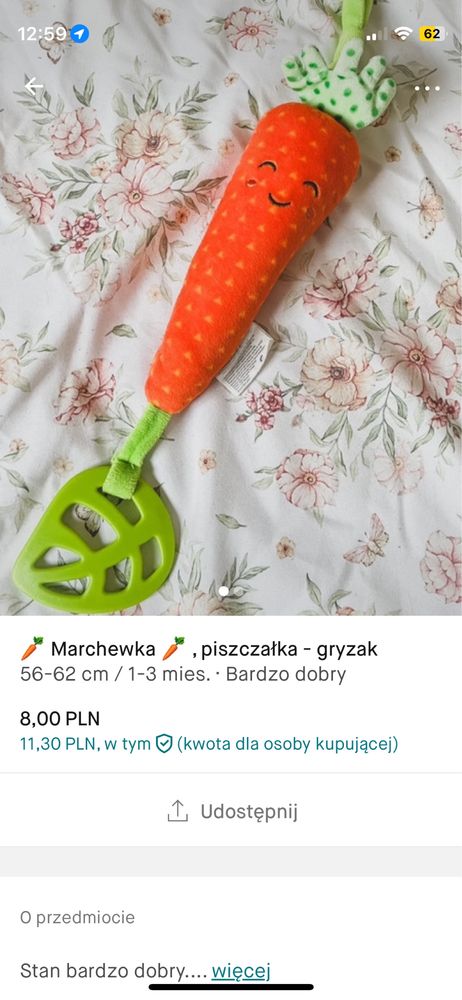 Marchewka/ piszczałka, gryzak