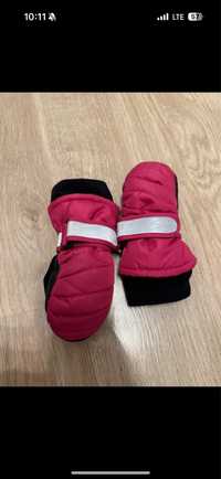 Rękawice rękawiczki  80/86/92 zimowe narciarskie rozowe ocieplane