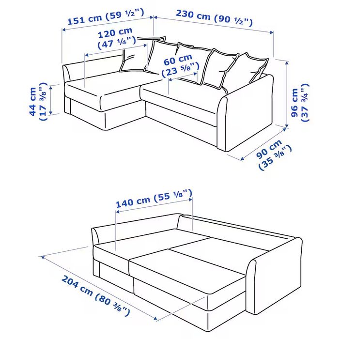 Narożnik kanapa Holmsund IKEA szary