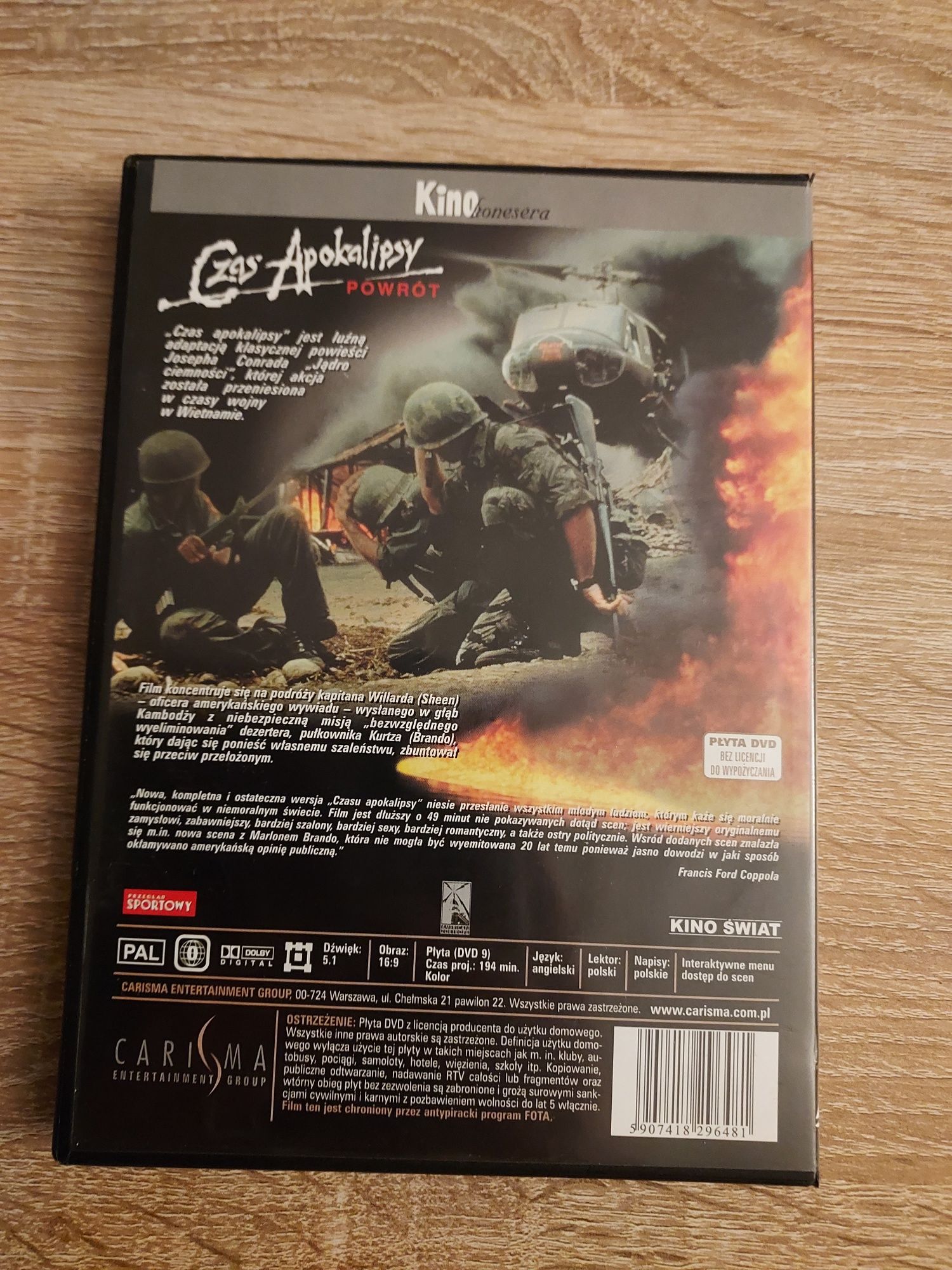 Czas Apokalipsy Powrót- Martin Sheen, Marlon Brando- Dvd Polski Lektor