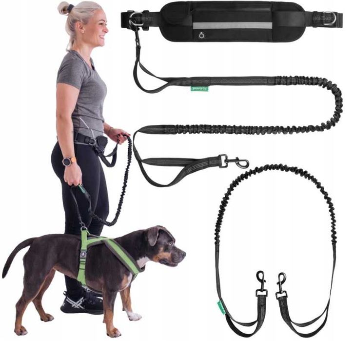 Pas biodrowy smycz  z amortyzatorem elastyczna